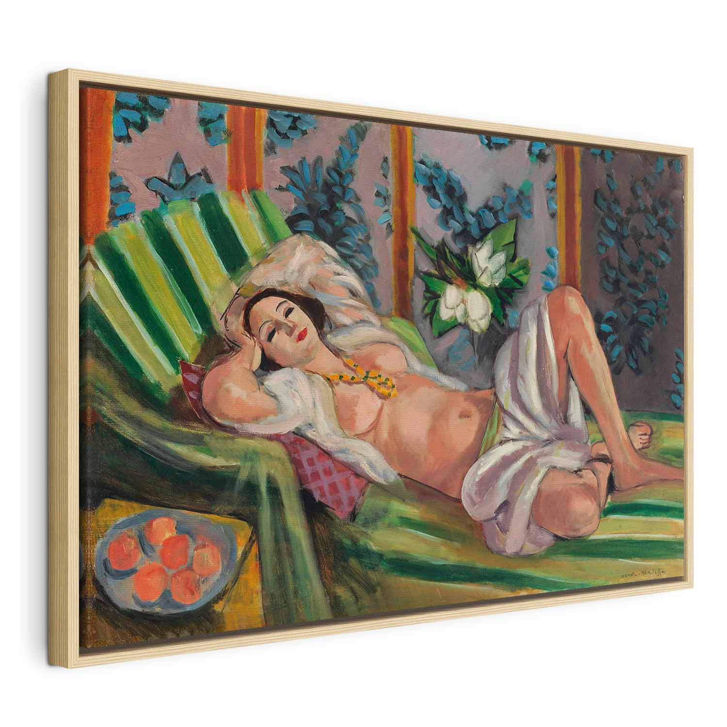 Reclining Odalisque Floral Classic Canvas Print