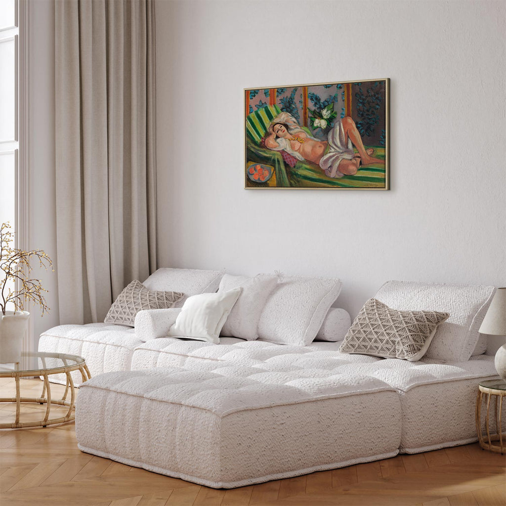 Reclining Odalisque Floral Classic Canvas Print