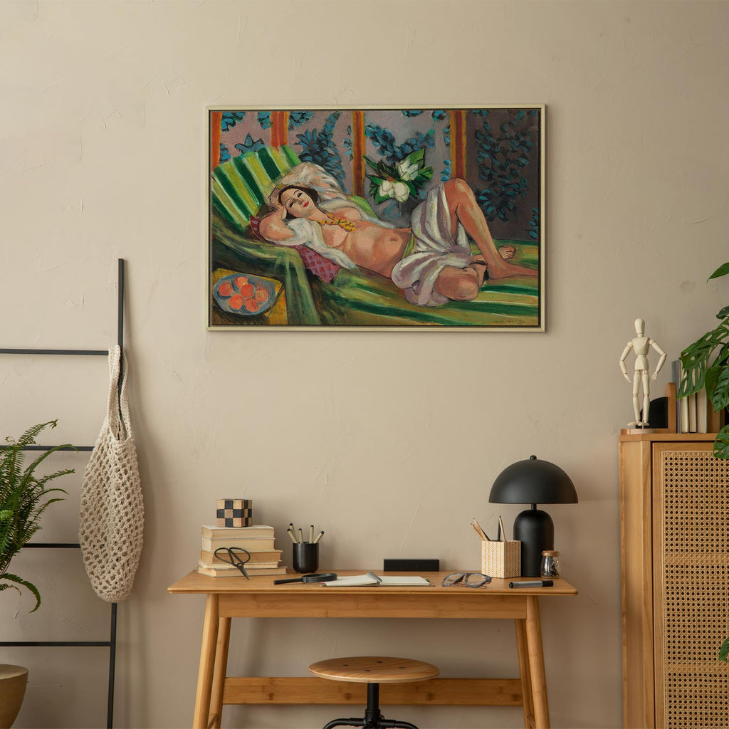 Reclining Odalisque Floral Classic Canvas Print