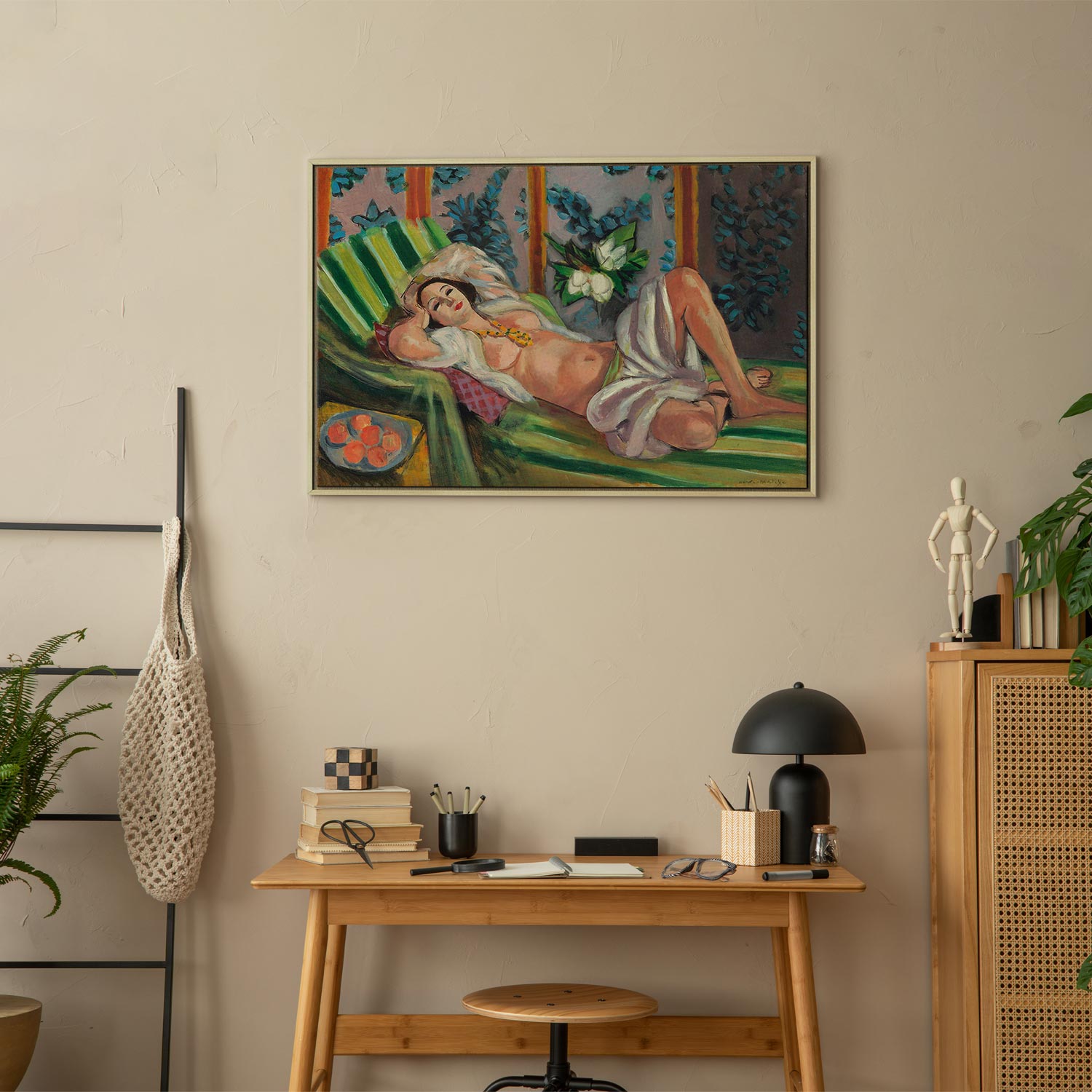 Reclining Odalisque Floral Classic Canvas Print