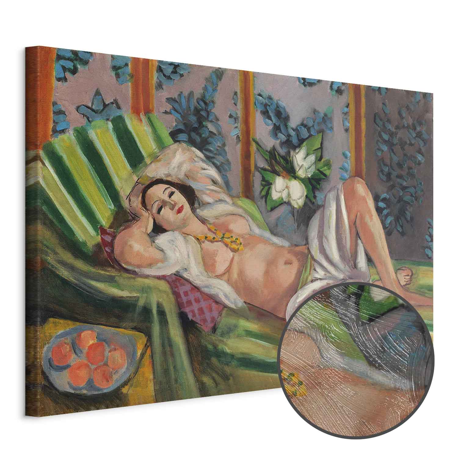 Reclining Odalisque Floral Classic Canvas Print