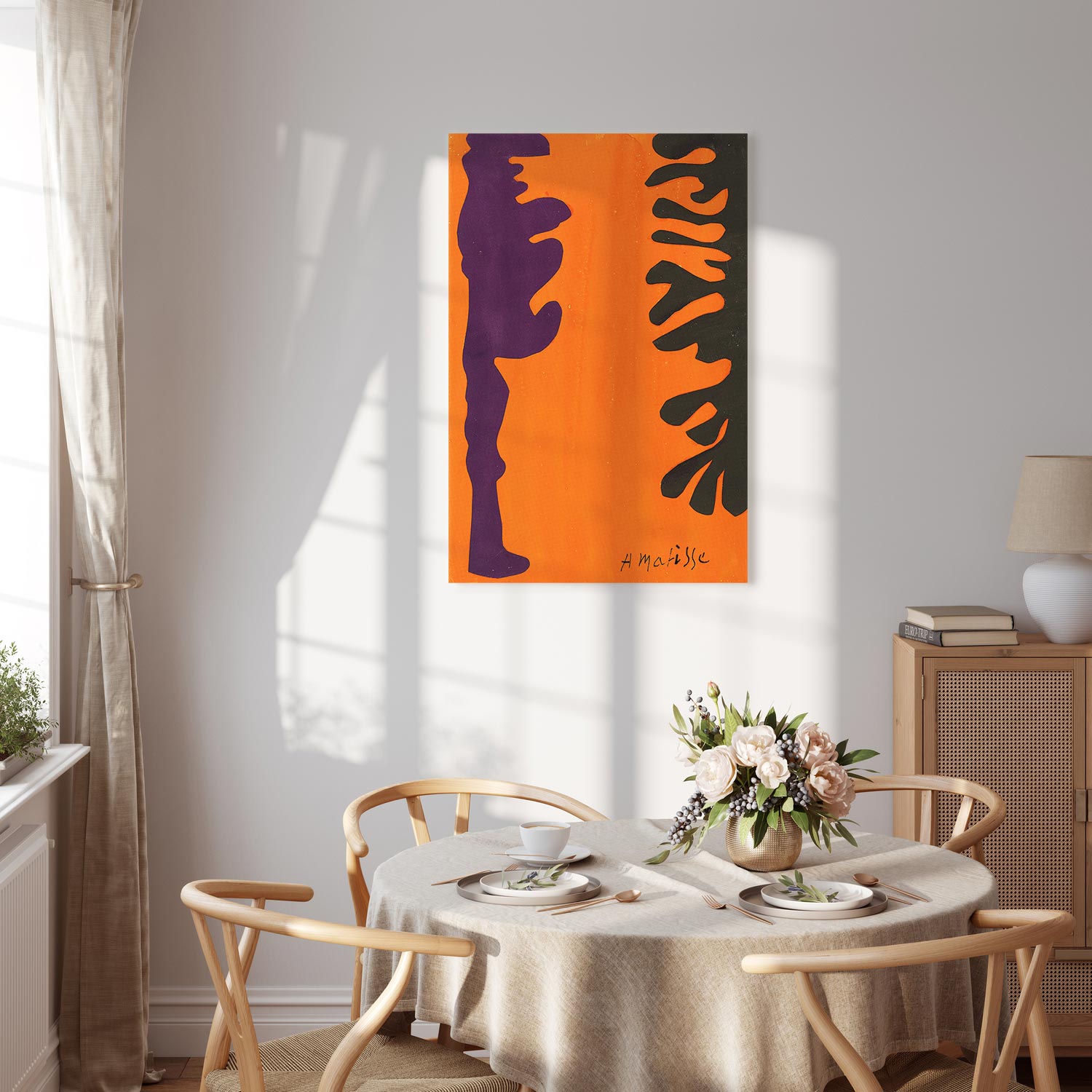 Matisse Arabesque Orange Abstract Canvas Print