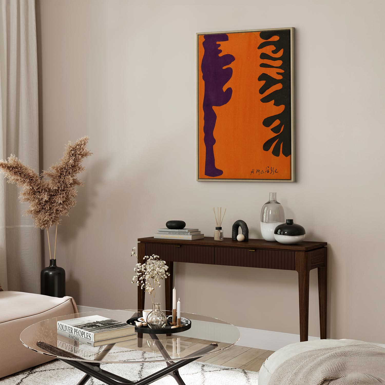Matisse Arabesque Orange Abstract Canvas Print