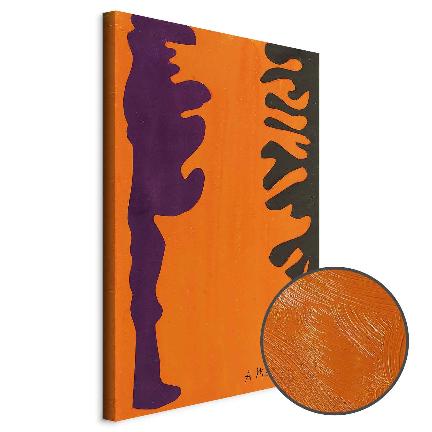 Matisse Arabesque Orange Abstract Canvas Print