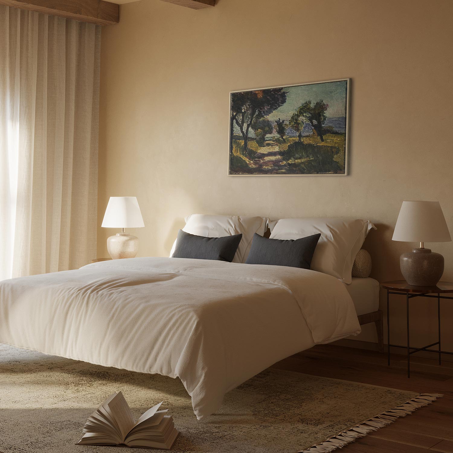 Corsican Olive Trees Landscape Classic Canvas Print