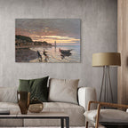 Leinwanddruck - Ein Boot an Land schleppen, Honfleur