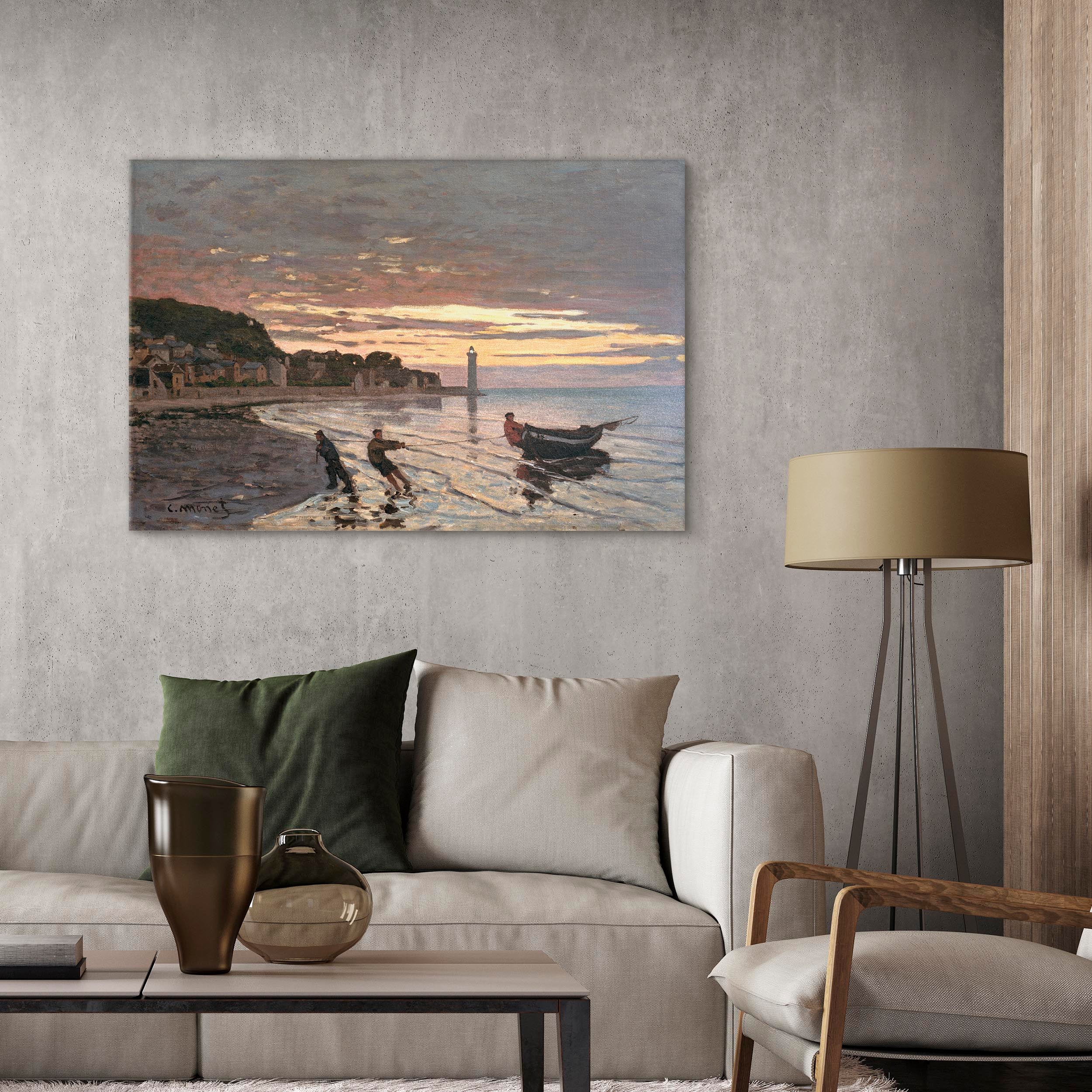 Canvas Print - Hauling a Boat Ashore, Honfleur