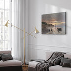 Leinwanddruck - Ein Boot an Land schleppen, Honfleur