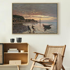 Leinwanddruck - Ein Boot an Land schleppen, Honfleur