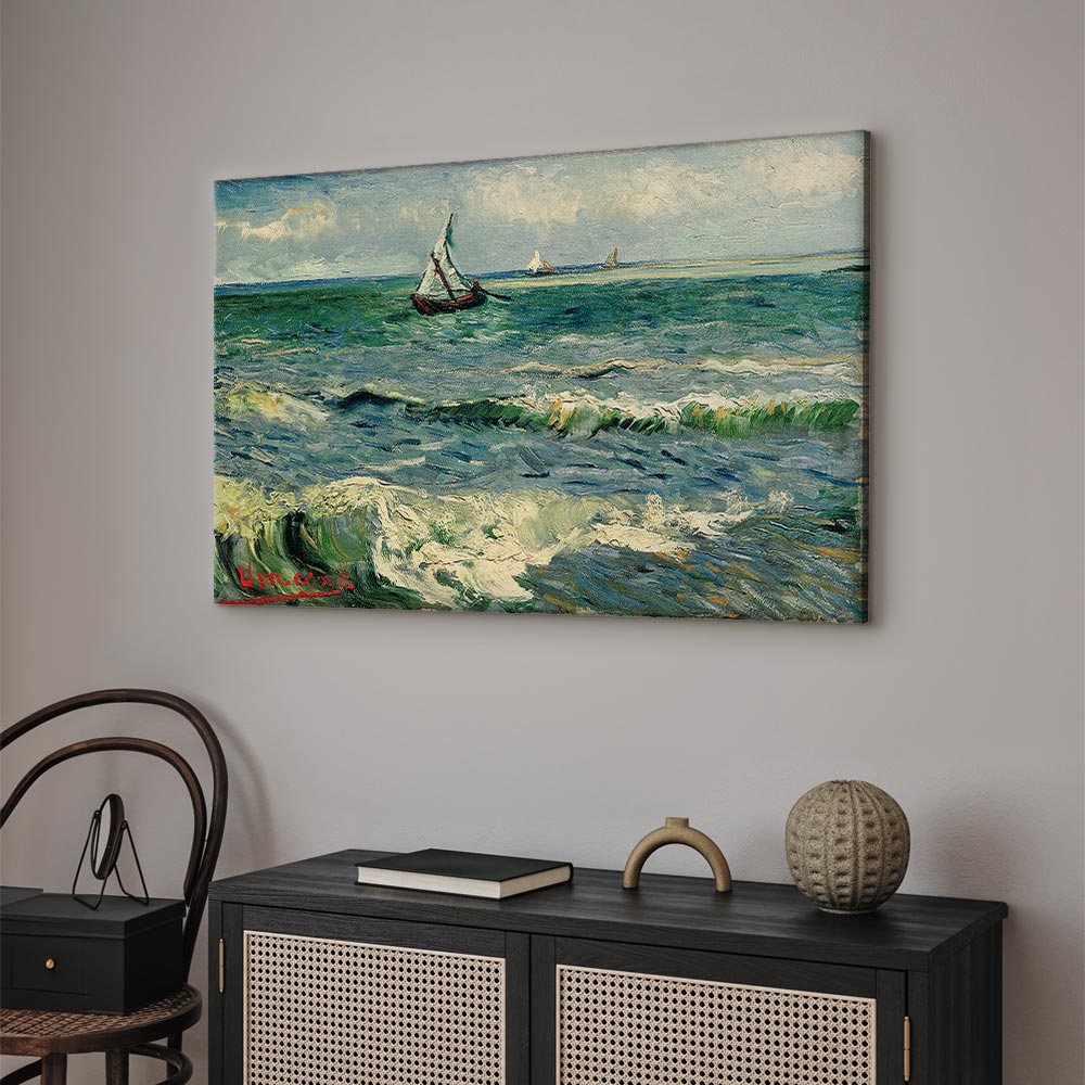 Van Gogh Seascape at Saintes-Maries Classic Canvas Print