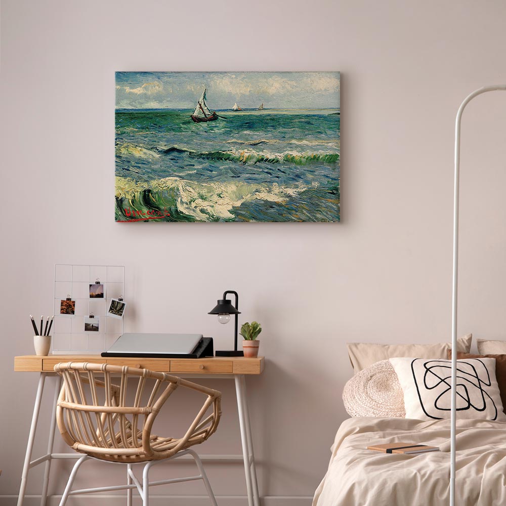 Van Gogh Seascape at Saintes-Maries Classic Canvas Print