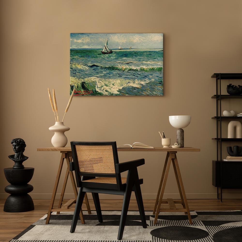 Van Gogh Seascape at Saintes-Maries Classic Canvas Print