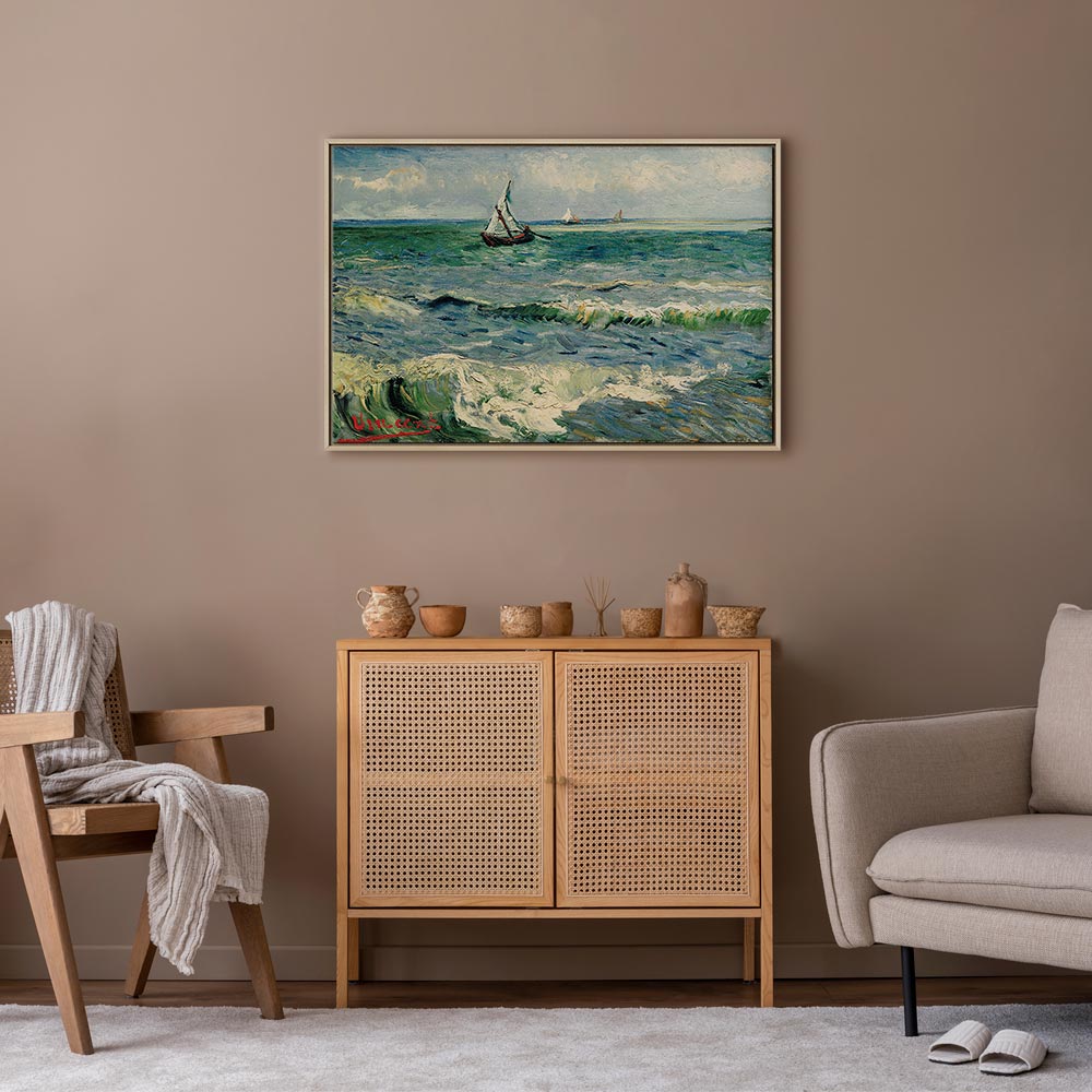 Van Gogh Seascape at Saintes-Maries Classic Canvas Print