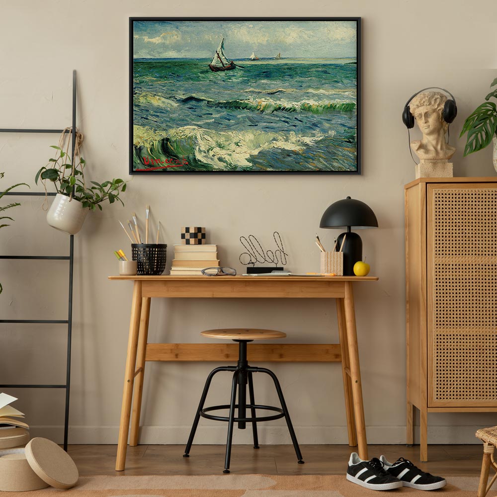 Van Gogh Seascape at Saintes-Maries Classic Canvas Print