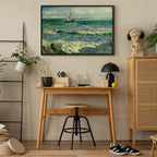 Van Gogh Seascape at Saintes-Maries Classic Canvas Print