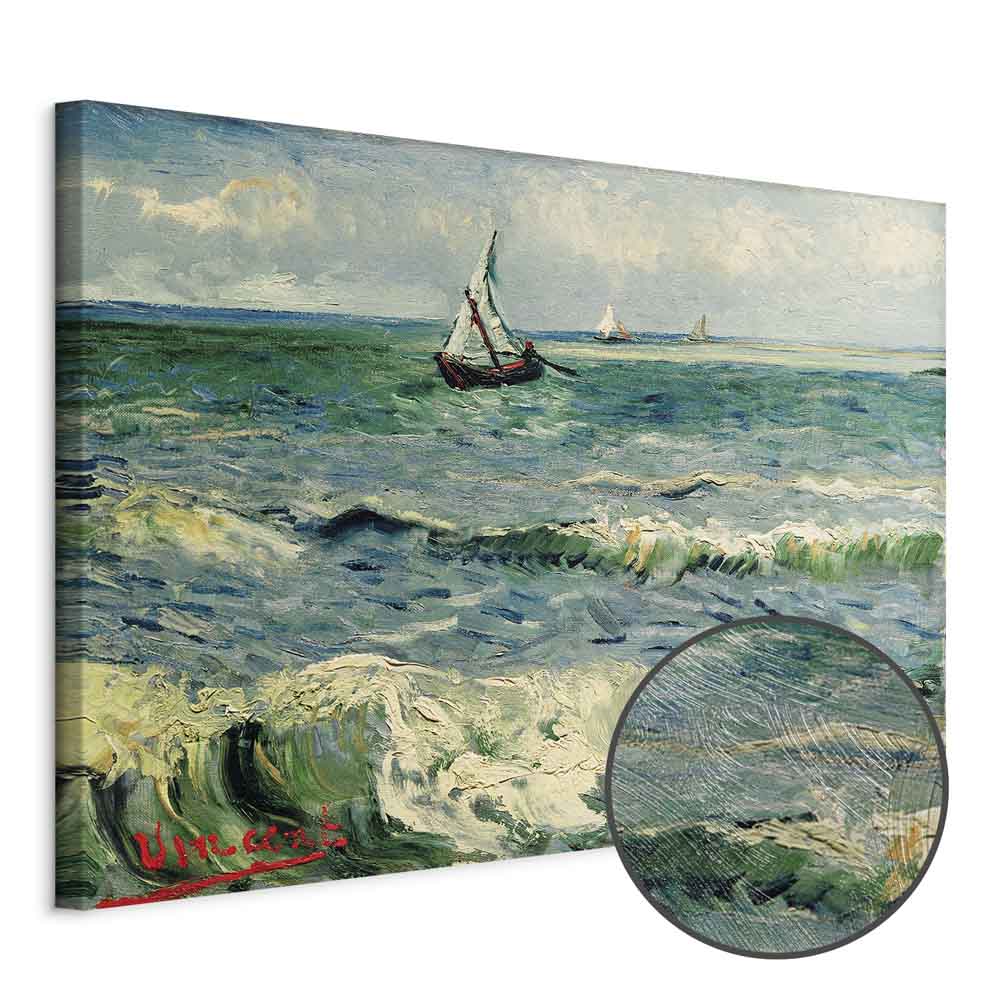 Van Gogh Seascape at Saintes-Maries Classic Canvas Print