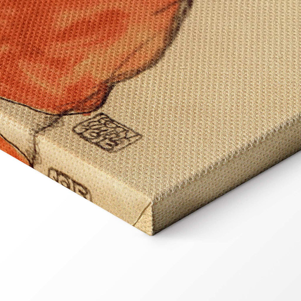 Egon Schiele Self-Portrait Orange Jacket Canvas Print