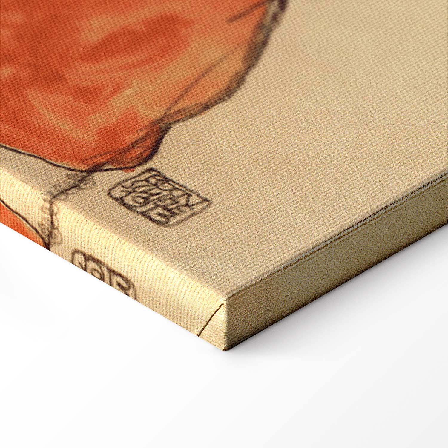 Egon Schiele Self-Portrait Orange Jacket Canvas Print