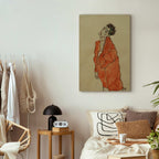 Egon Schiele Self-Portrait Orange Jacket Canvas Print
