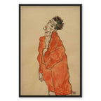 Egon Schiele Self-Portrait Orange Jacket Canvas Print
