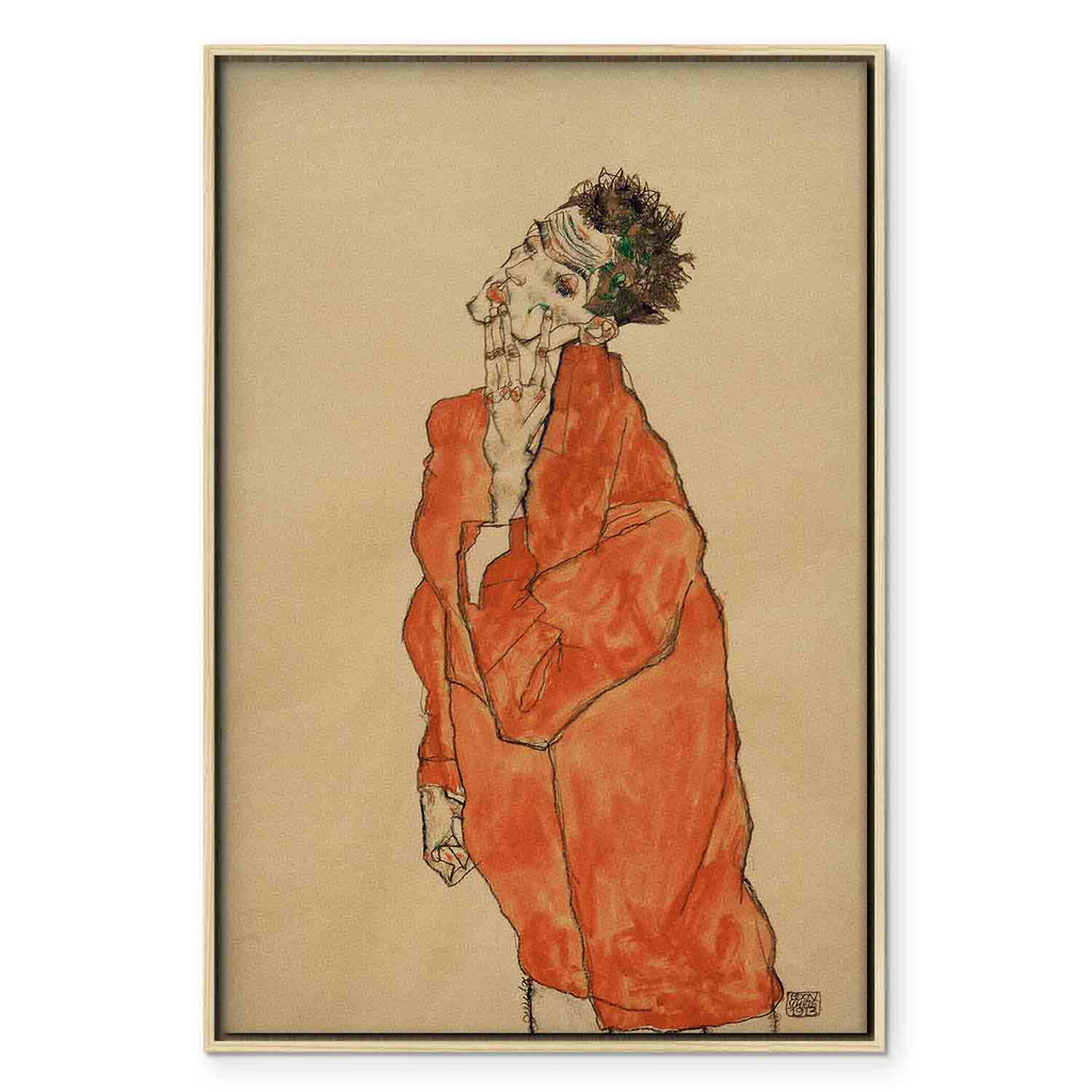 Egon Schiele Self-Portrait Orange Jacket Canvas Print