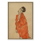 Egon Schiele Self-Portrait Orange Jacket Canvas Print