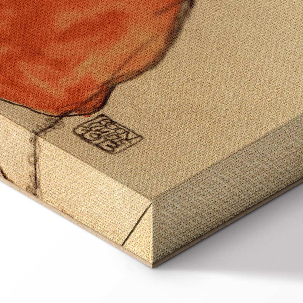 Egon Schiele Self-Portrait Orange Jacket Canvas Print