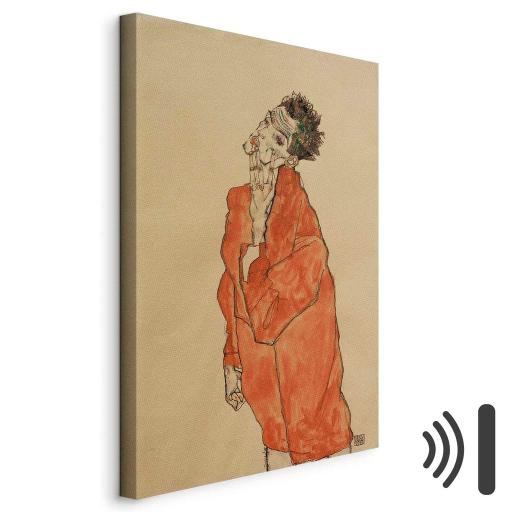 Egon Schiele Self-Portrait Orange Jacket Canvas Print
