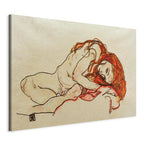 Canvas Print - Crouched Girl With Bowed Head