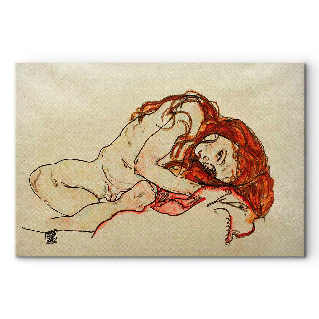 Crouched Girl Expressionist Canvas Print