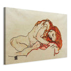 Canvas Print - Crouched Girl With Bowed Head