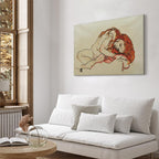 Canvas Print - Crouched Girl With Bowed Head