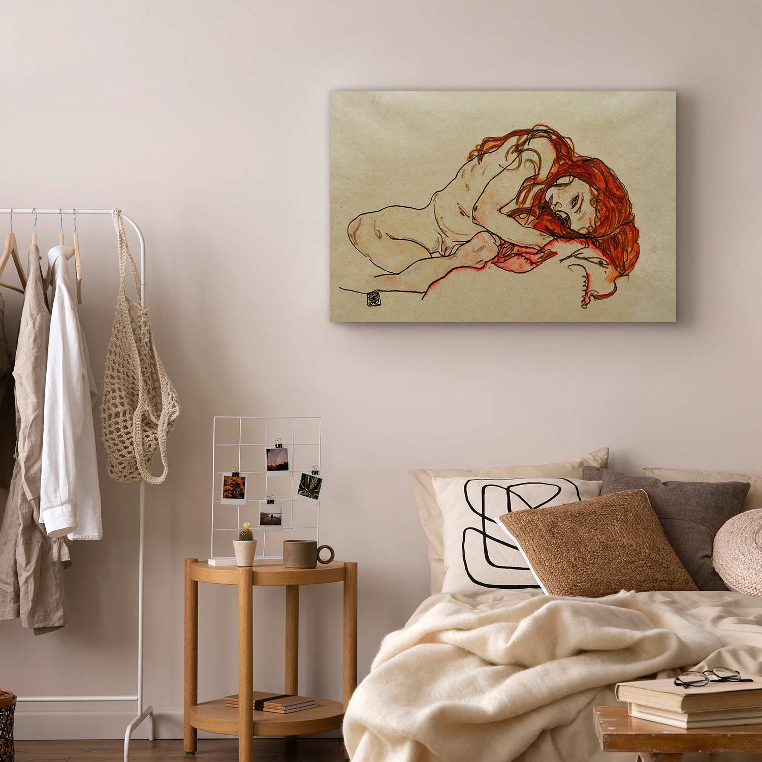 Crouched Girl Expressionist Canvas Print