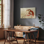 Crouched Girl Expressionist Canvas Print