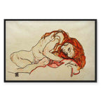 Crouched Girl Expressionist Canvas Print