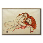 Crouched Girl Expressionist Canvas Print