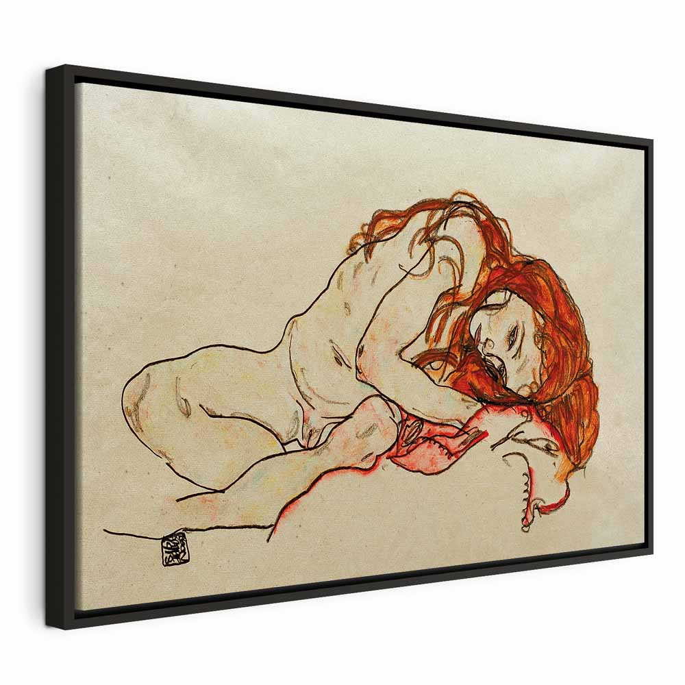 Canvas Print - Crouched Girl With Bowed Head