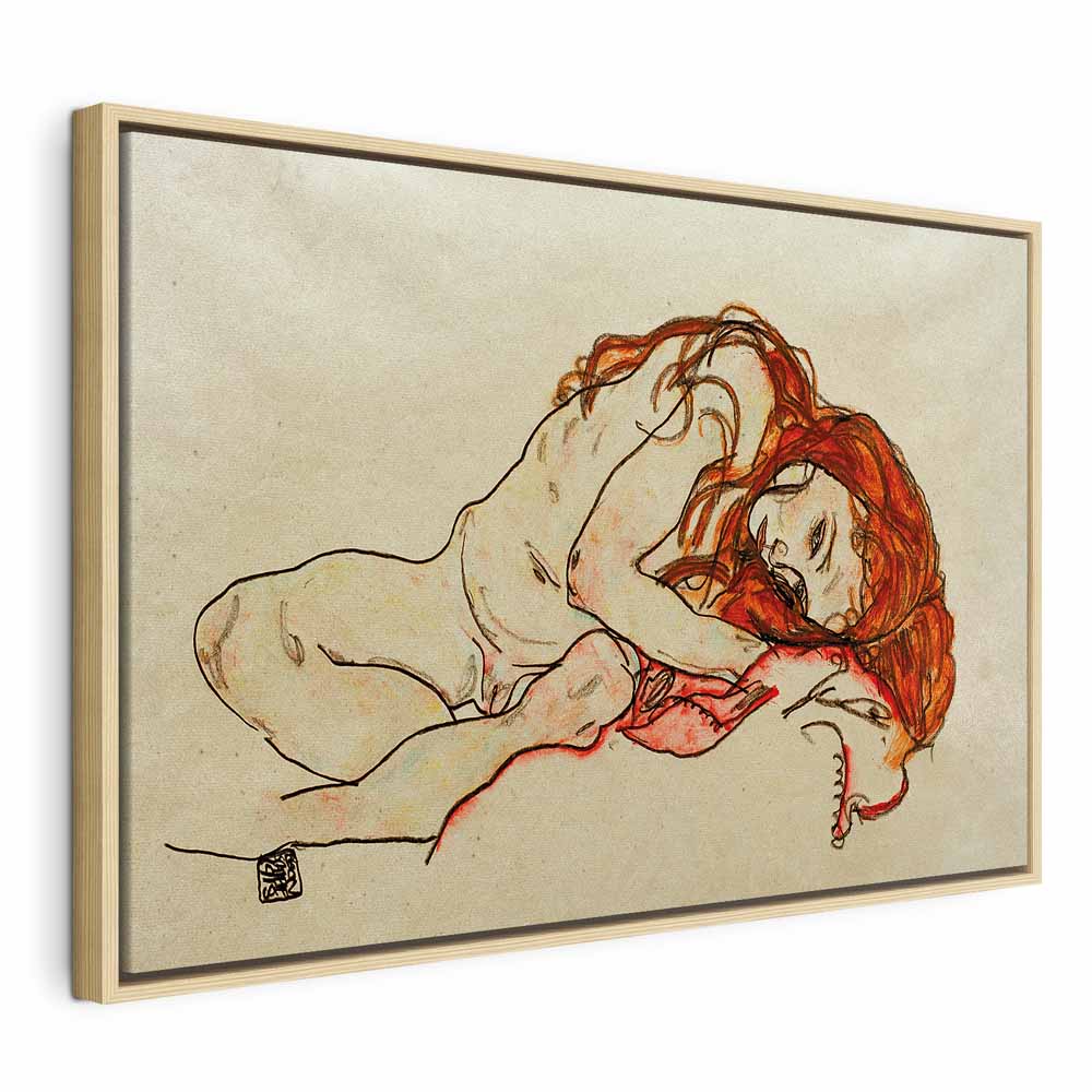 Canvas Print - Crouched Girl With Bowed Head