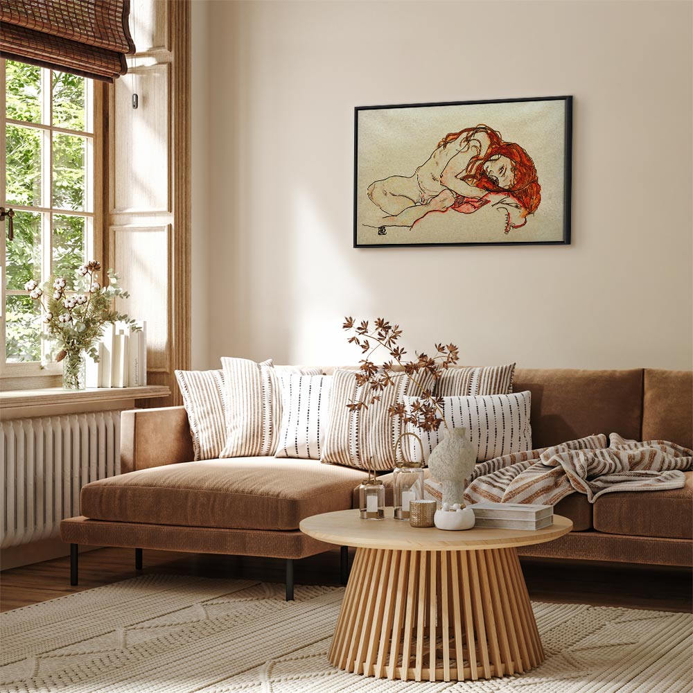 Canvas Print - Crouched Girl With Bowed Head