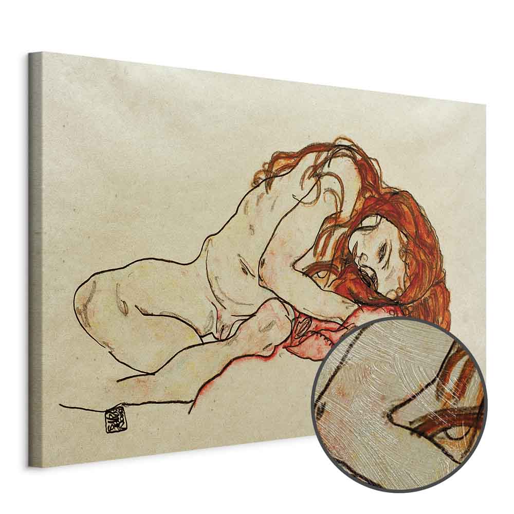 Crouched Girl Expressionist Canvas Print