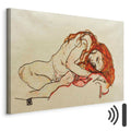 Crouched Girl Expressionist Canvas Print