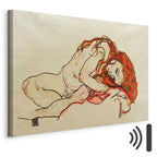 Crouched Girl Expressionist Canvas Print