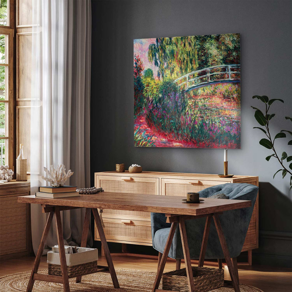 Japanese Footbridge Impressionist Canvas Print