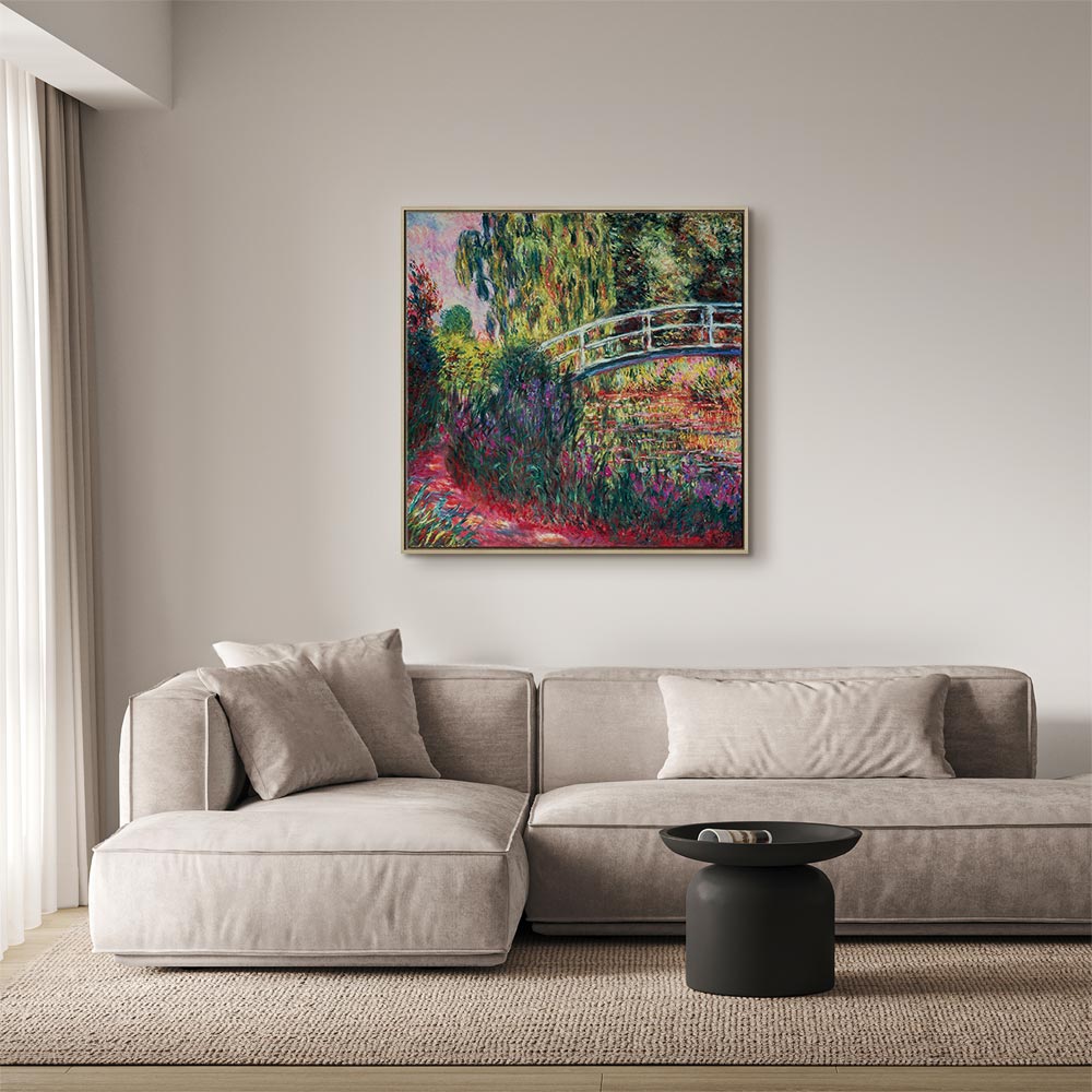 Japanese Footbridge Impressionist Canvas Print