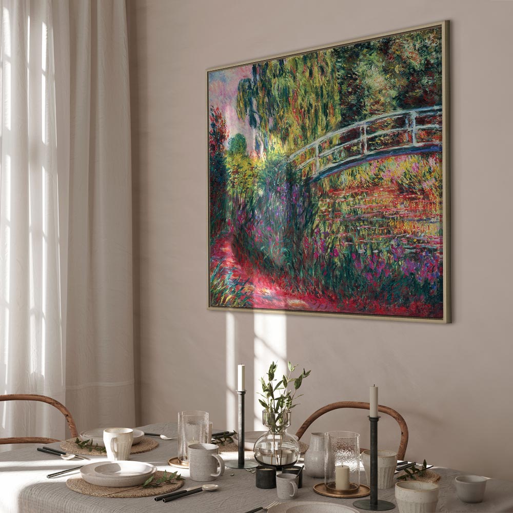 Japanese Footbridge Impressionist Canvas Print