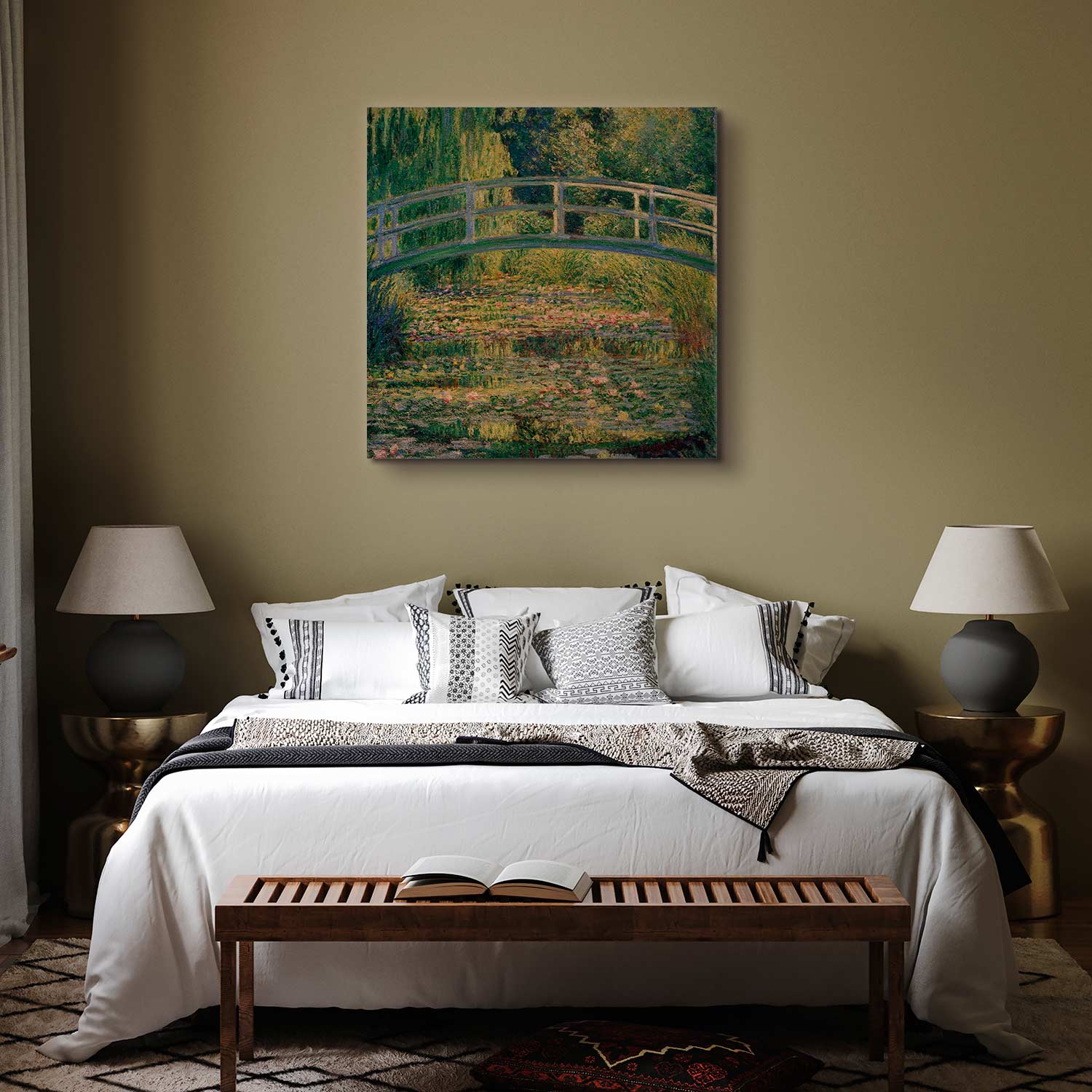 Monet Water Lilies Bridge Classic Canvas Print