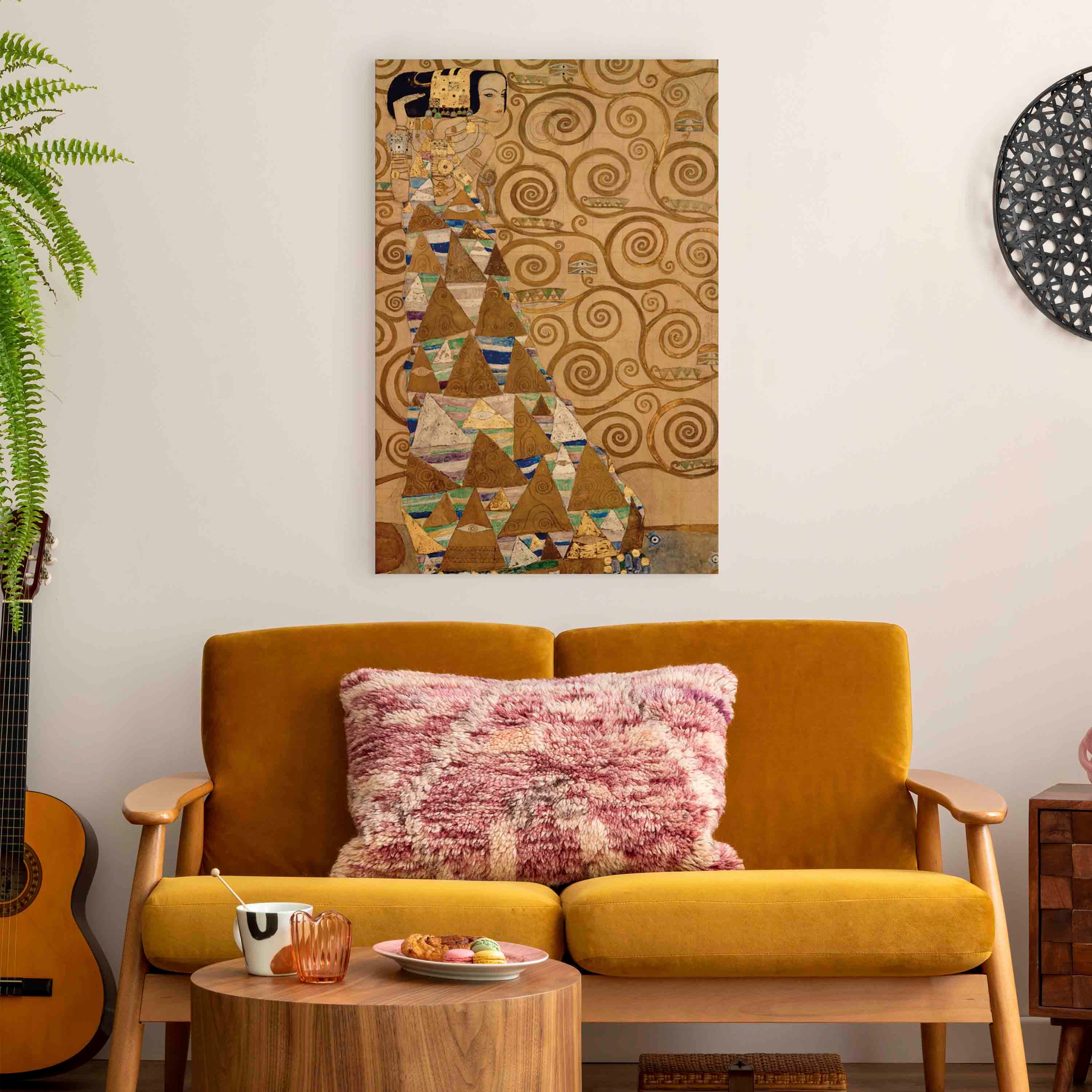 Canvas Print Gustav Klimt - Expectation