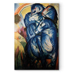 Blue Horses Expressionist Canvas Print