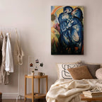 Blue Horses Expressionist Canvas Print