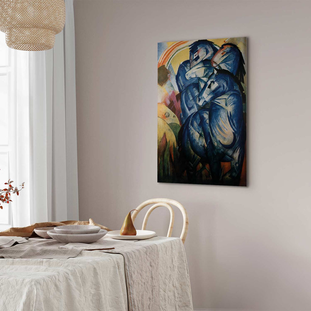 Blue Horses Expressionist Canvas Print